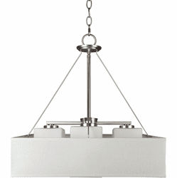 Forte 2658-04-55 Contemporary Brushed Nickel Drop Lighting Fixture