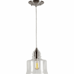 Forte 2680-01-55 Modern Brushed Nickel Mini Drop Ceiling Light Fixture