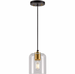 Forte 2724-01-62 Tyrone Black and Soft Gold Mini Pendant Light