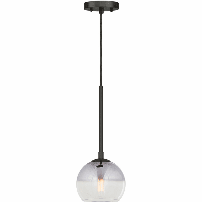 Forte 2751-01-04 Callisto Modern Black 7" Mini Ceiling Pendant Light