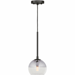 Forte 2751-01-04 Callisto Modern Black 7" Mini Ceiling Pendant Light