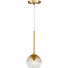 Forte 2751-01-12 Callisto Contemporary Soft Gold 7" Mini Drop Ceiling Light Fixture