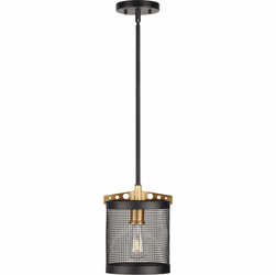 Forte 7119-01-62 Takoma Contemporary Black and Soft Gold Mini Ceiling Light Pendant