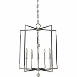 Framburg 5042-PN-MBLACK Felicity Contemporary Polished Nickel with Matte Black Accents Entryway Light Fixture
