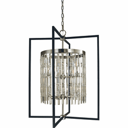 Framburg 5338-BN-MBLACK Hannah Contemporary Brushed Nickel/Matte Black 32" Foyer Lighting