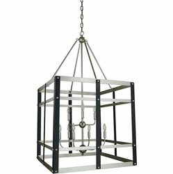 Framburg 5349-SP-MBLACK Metro Artisan Contemporary Satin Pewter/Matte Black 28" Foyer Lighting Fixture