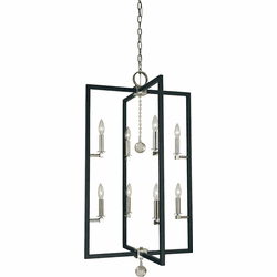 Framburg 5368-PN-MBLACK Minimalist Elegant Contemporary Polished Nickel/Matte Black 22" Foyer Lighting