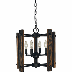Framburg 5400-MBLACK Modern Farmhouse Contemporary Matte Black Foyer Lighting Fixture