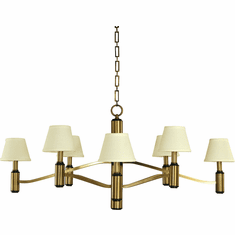 Framburg 5638 Hampton Antique Brass and Matte Black Chandelier Light