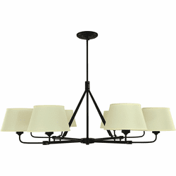 Framburg 5708 MBLACK Milford Matte Black Chandelier Lighting