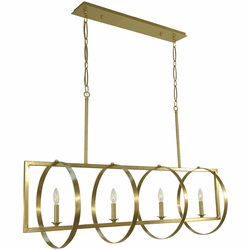 Framburg F-5864 BR Olivia Traditional Brushed Brass Kitchen Island Light Fixture