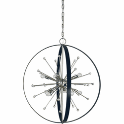 Framburg F-L1100 BR/MBLACK Nucleus Traditional Brushed Brass and Matte Black Lighting Pendant
