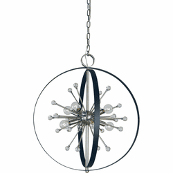 Framburg F-L1108 BR/MBLACK Nucleus Traditional Brushed Brass and Matte Black Hanging Light