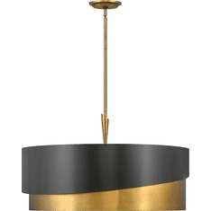 Fredrick Ramond FR34318HBR Gigi Modern Heritage Brass / Satin Black Drum Drop Lighting