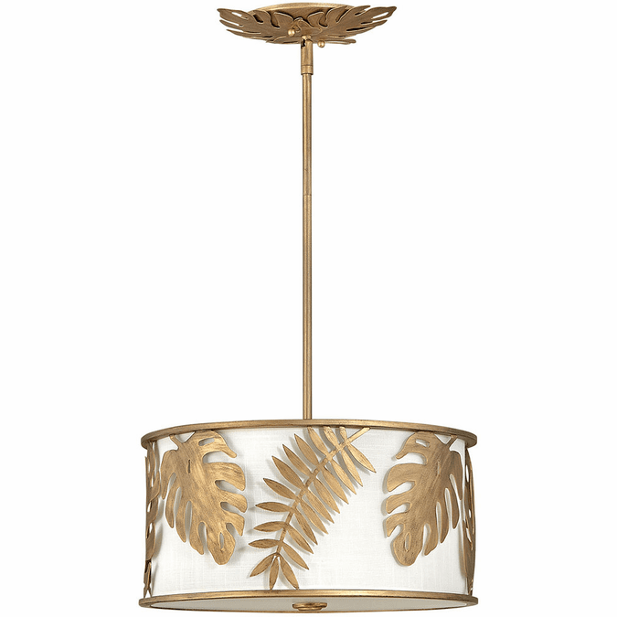 Fredrick Ramond FR35104BNG Botanica Contemporary Burnished Gold Drum Lighting Pendant