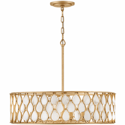 Fredrick Ramond FR41505PI Estie Contemporary Piastra Gold LED 28" Drum Pendant Lighting