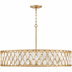 Fredrick Ramond FR41506PI Estie Contemporary Piastra Gold LED 38" Drum Pendant Light
