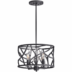 Fredrick Ramond FR46801BGR Eve Contemporary Brushed Graphite LED Pendant Light