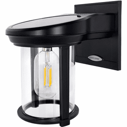 Gama Sonic 1BE40010 Contemporary Black Solar Coach Lantern Outdoor Wall Sconce Light (pack of 2)
