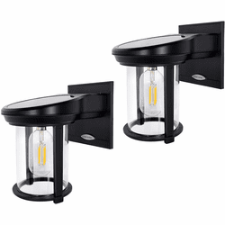 Gama Sonic 1BP2E40010 Contemporary Black Solar Coach Lantern Outdoor Wall Lighting Fixture (pack of 2)