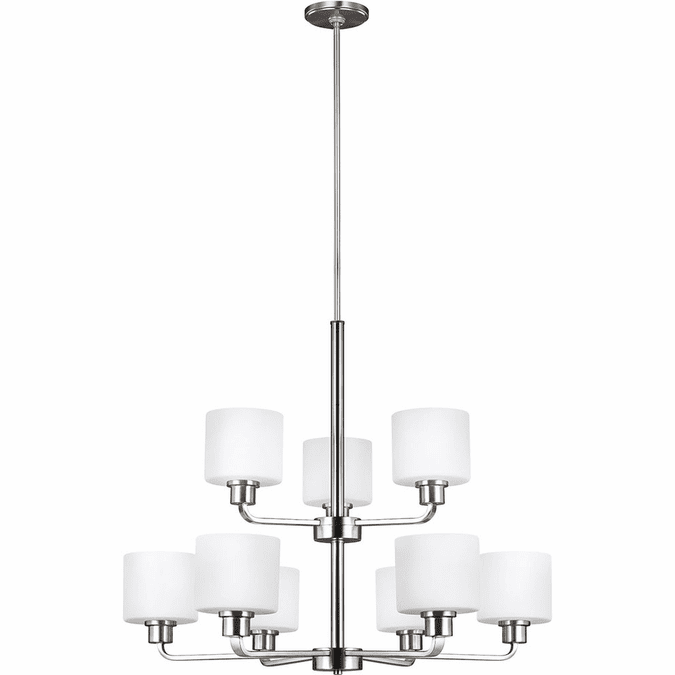 Generation Lighting 3128809-962 Canfield Modern Brushed Nickel Chandelier Lighting