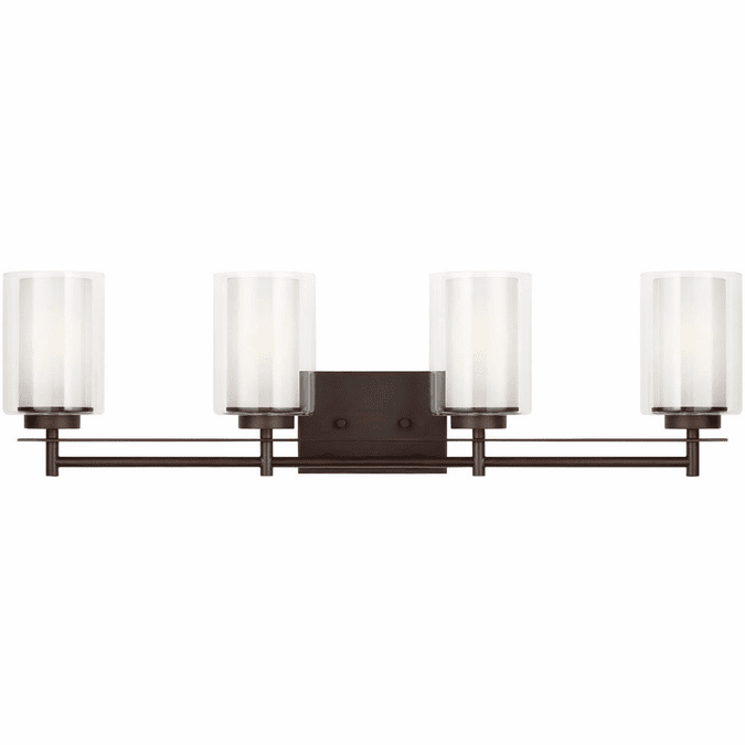 Generation Lighting 4437304EN3-710 Elmwood Park Bronze LED 4-Light Bathroom Vanity Light Fixture