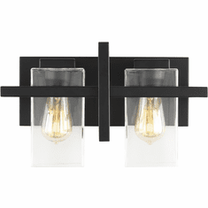 Generation Lighting 4441502-112 Mitte Contemporary Midnight Black 2-Light Bath Light Fixture