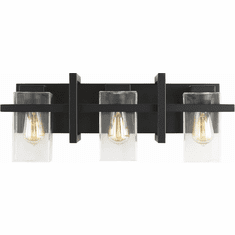 Generation Lighting 4441503-112 Mitte Modern Midnight Black 3-Light Bathroom Lighting Fixture