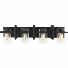 Generation Lighting 4441504-112 Mitte Contemporary Midnight Black 4-Light Vanity Lighting