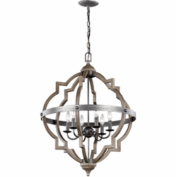 Generation Lighting 5124906-846 Socorro Modern Stardust / Cerused Oak 25" Hanging Pendant Lighting