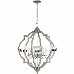 Generation Lighting 5124906-872 Socorro Modern Washed Pine / Chrome 25" Pendant Lamp