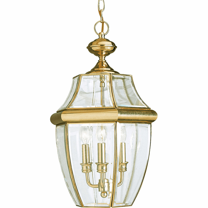 Generation Lighting 6039-02 Lancaster Traditional Polished Brass Outdoor Pendant Light Fixture