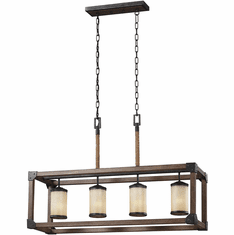 Generation Lighting 6613304EN3-846 Dunning Modern Stardust / Cerused Oak LED Kitchen Island Lighting