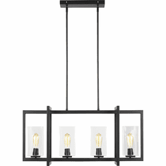 Generation Lighting 6641504-112 Mitte Modern Midnight Black Island Light Fixture