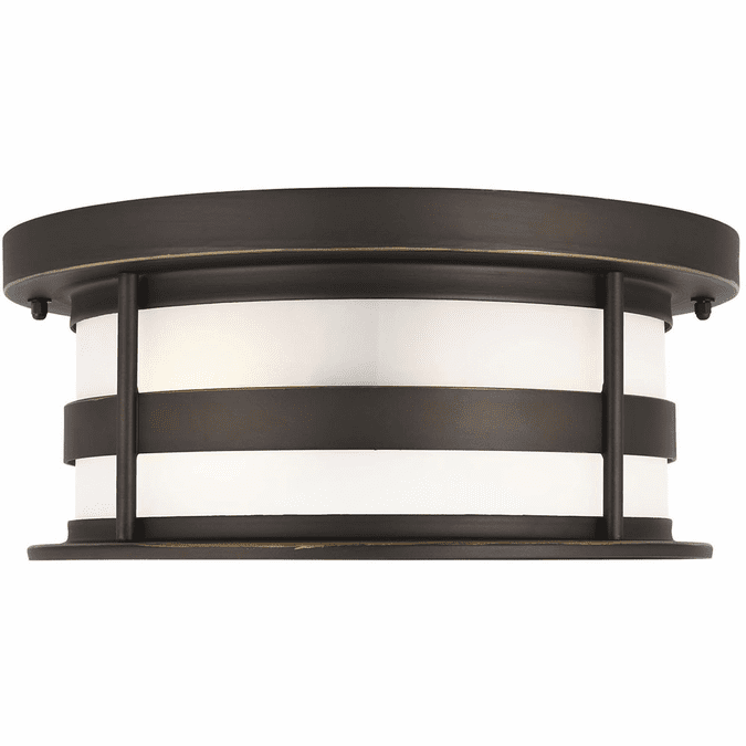 Generation Lighting 7890902EN3-71 Wilburn Contemporary Antique Bronze LED Outdoor Ceiling Light
