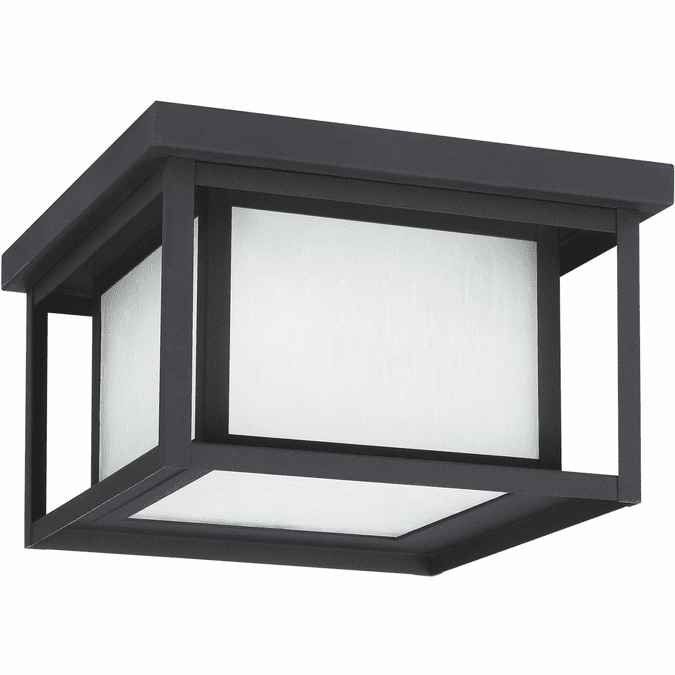 Generation Lighting 7903997S-12 Hunnington Modern Black LED Exterior 10" Flush Mount Light Fixture