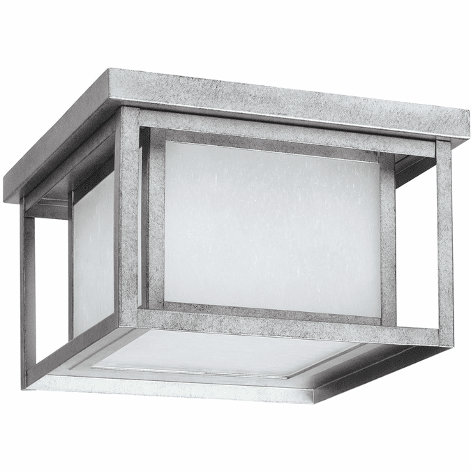 Generation Lighting 7903997S-57 Hunnington Modern Weathered Pewter LED Outdoor 10" Home Ceiling Lighting