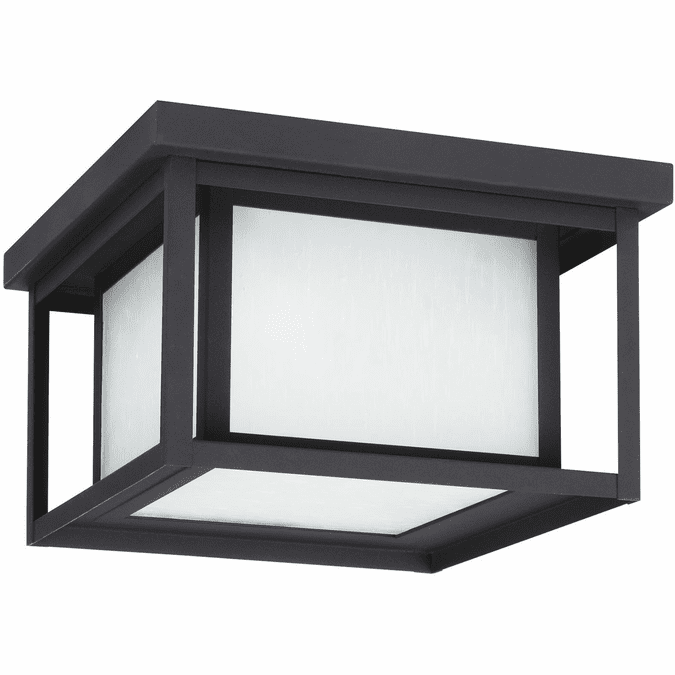 Generation Lighting 79039EN3-12 Hunnington Contemporary Black LED Exterior 10" Flush Mount Ceiling Light Fixture