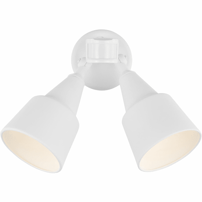 Generation Lighting 8560702PM-15 Flood Light White Outdoor Light Sconce Photo Cell and Motion Sensor