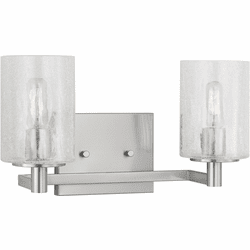 Generation Lighting GLV1032BS Parker Modern Brushed Steel 2-Light Bathroom Light Sconce
