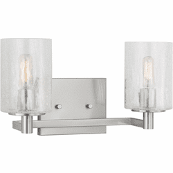 Generation Lighting GLV1032EN/BS Parker Modern Brushed Steel 2-Light Lighting For Bathroom