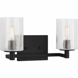 Generation Lighting GLV1032EN/MBK Parker Contemporary Midnight Black 2-Light Bathroom Light Sconce