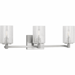 Generation Lighting GLV1033BS Parker Modern Brushed Steel 3-Light Bathroom Sconce