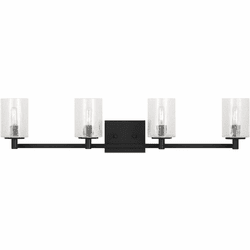 Generation Lighting GLV1034EN/MBK Parker Contemporary Midnight Black 4-Light Bathroom Wall Sconce