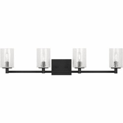 Generation Lighting GLV1034MBK Parker Contemporary Midnight Black 4-Light Vanity Lighting Fixture