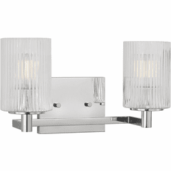 Generation Lighting GLV1042CH Lando Contemporary Chrome 2-Light Bathroom Vanity Light Fixture
