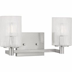 Generation Lighting GLV1042EN/BS Lando Modern Brushed Steel 2-Light Vanity Lighting