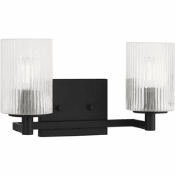 Generation Lighting GLV1042EN/MBK Lando Modern Midnight Black 2-Light Bathroom Lighting