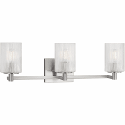 Generation Lighting GLV1043EN/BS Lando Modern Brushed Steel 3-Light Vanity Lighting Fixture