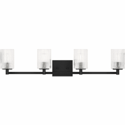 Generation Lighting GLV1044EN/MBK Lando Modern Midnight Black 4-Light Vanity Light Fixture